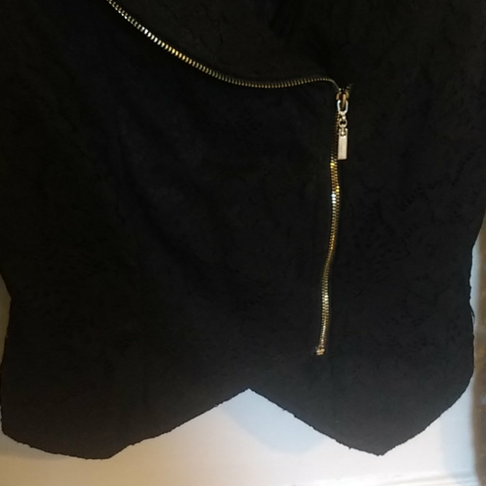 Black Lace Sexy Motorcycle Jacket - Picture 4 of 5